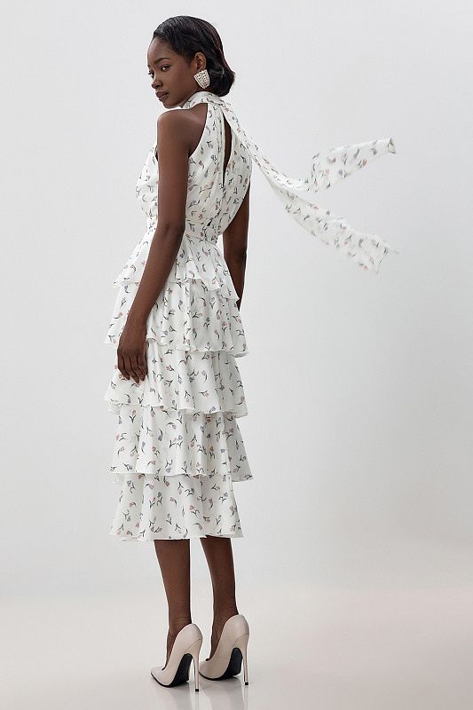 Tiered Halter Midi