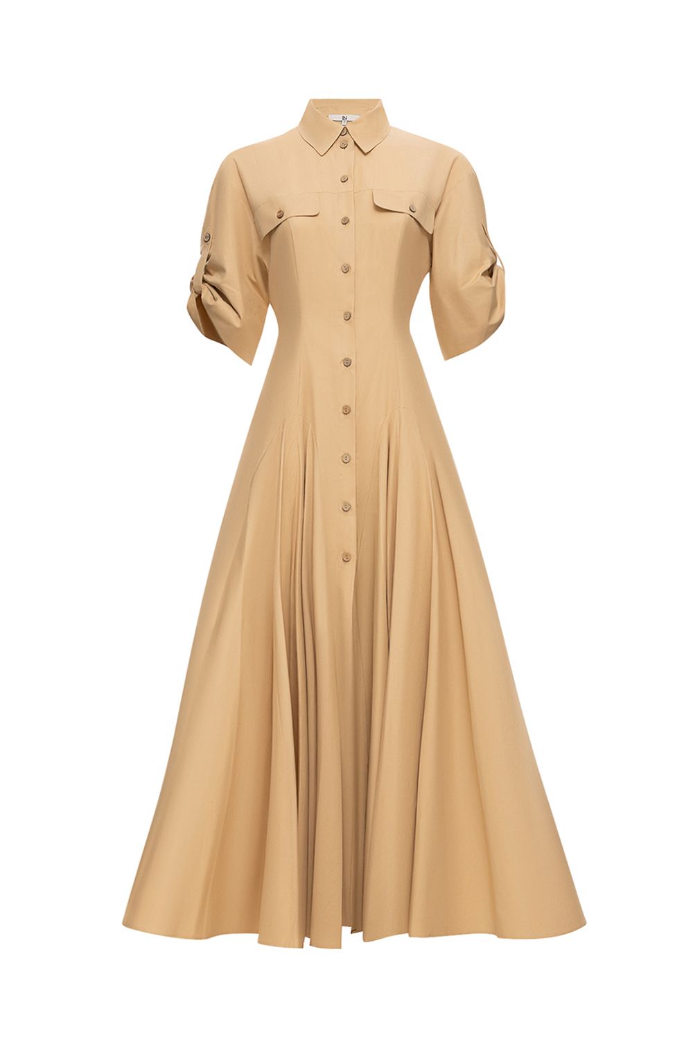 Cotton Midi Shirt Dress
