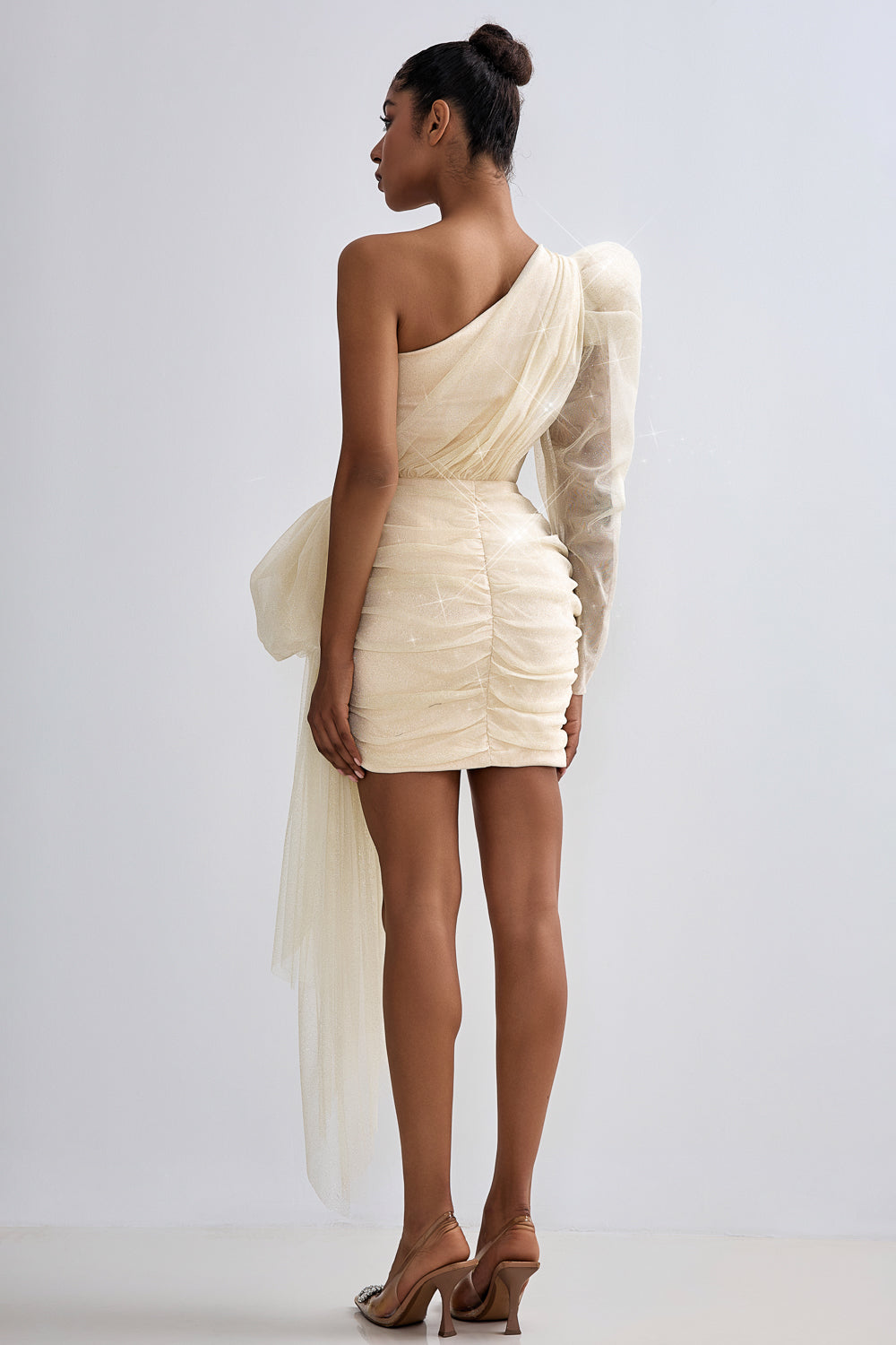 Evening dress with a bow-belt