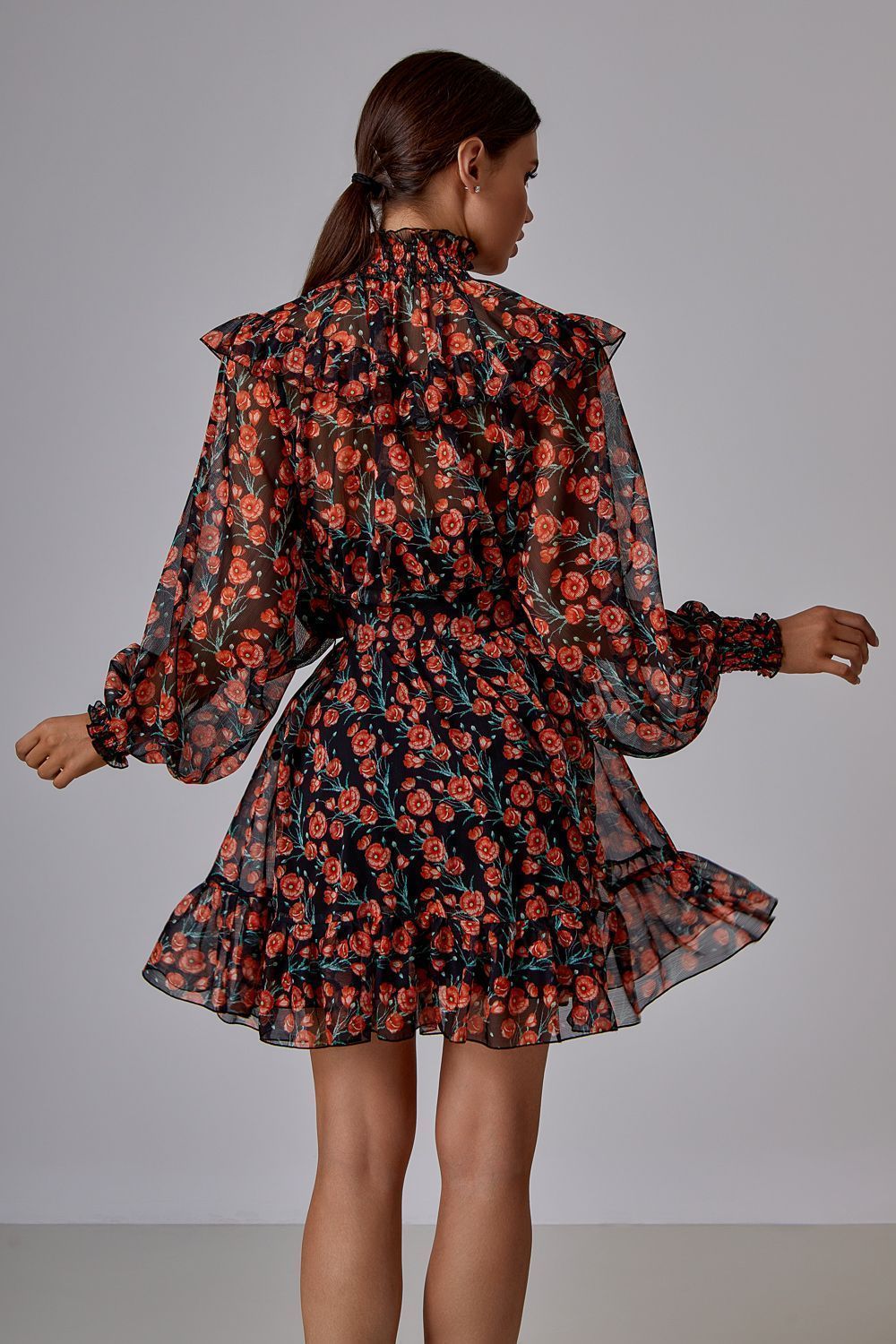 Belted Ruffle Mini Dress