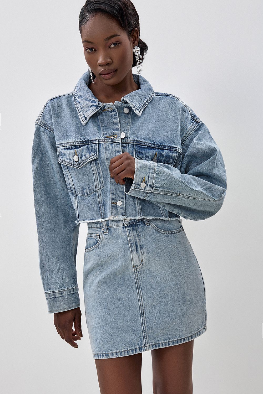 Raw Hem Denim Jacket