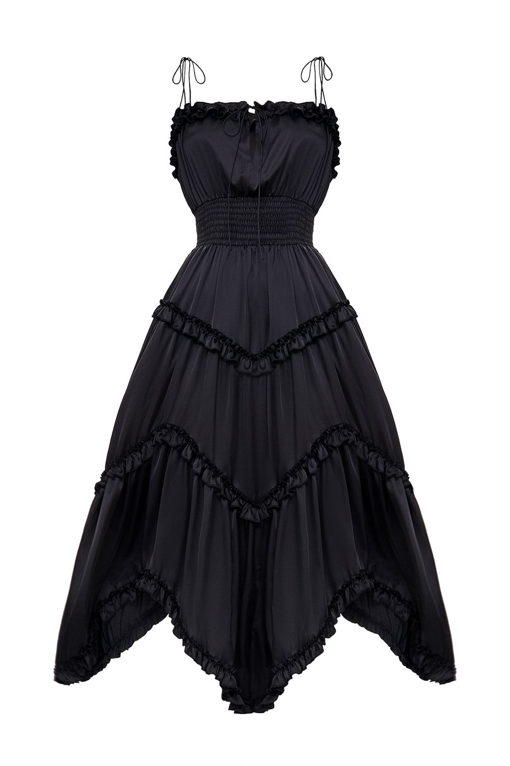Midi Dress with Asymmetric Skirt