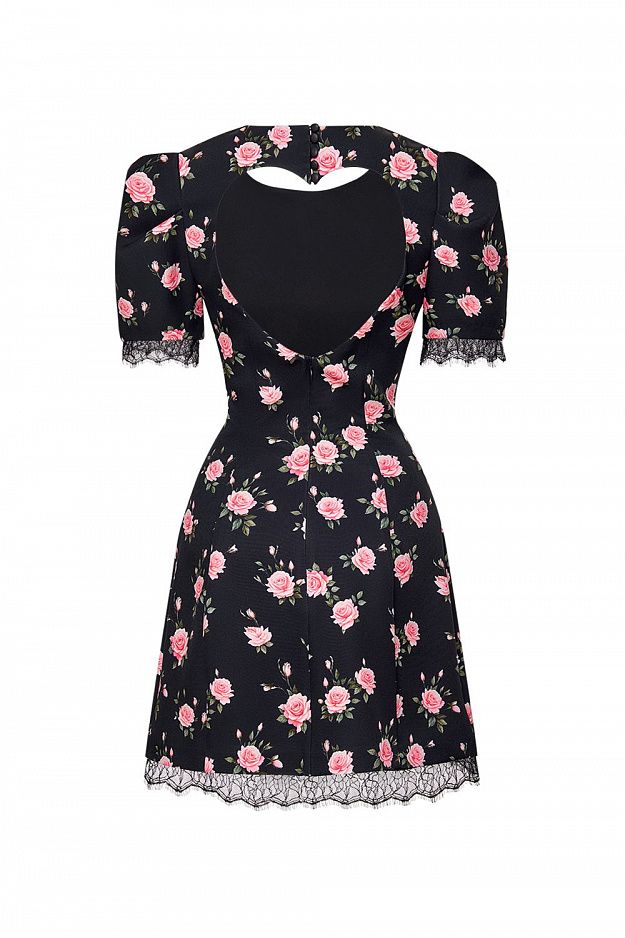 Mini Dress with Heart-Shaped Open Back