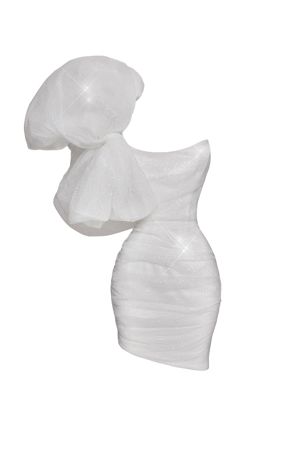 Puff sleeve shiny dress