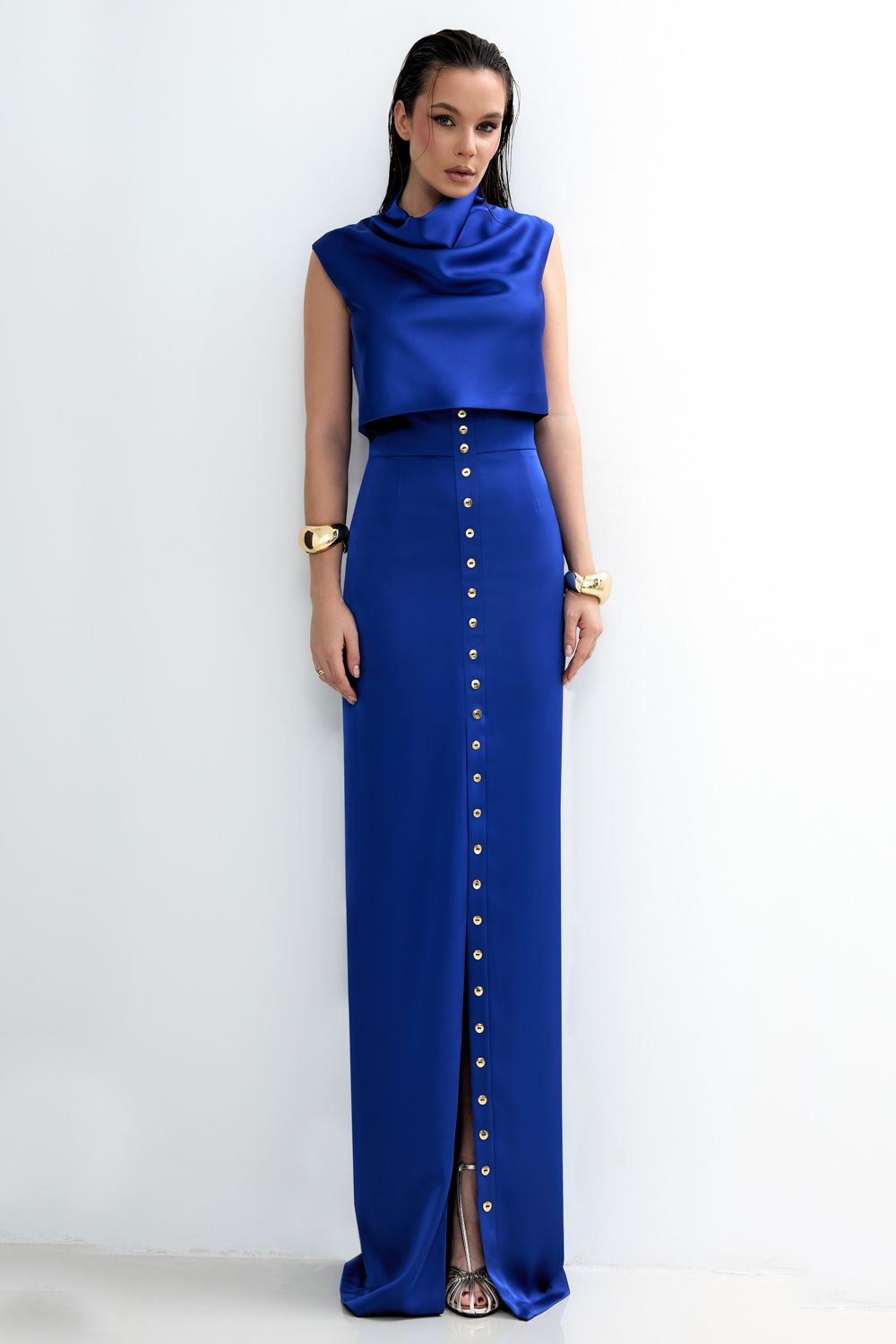 Draped Satin Top