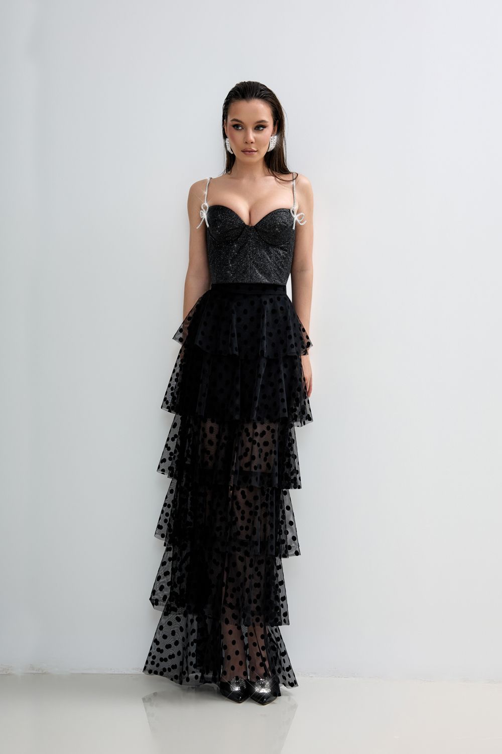 Tiered sheer skirt