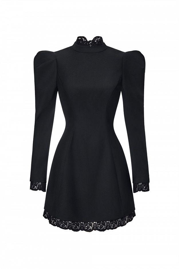 Lace-Trim Mini Dress