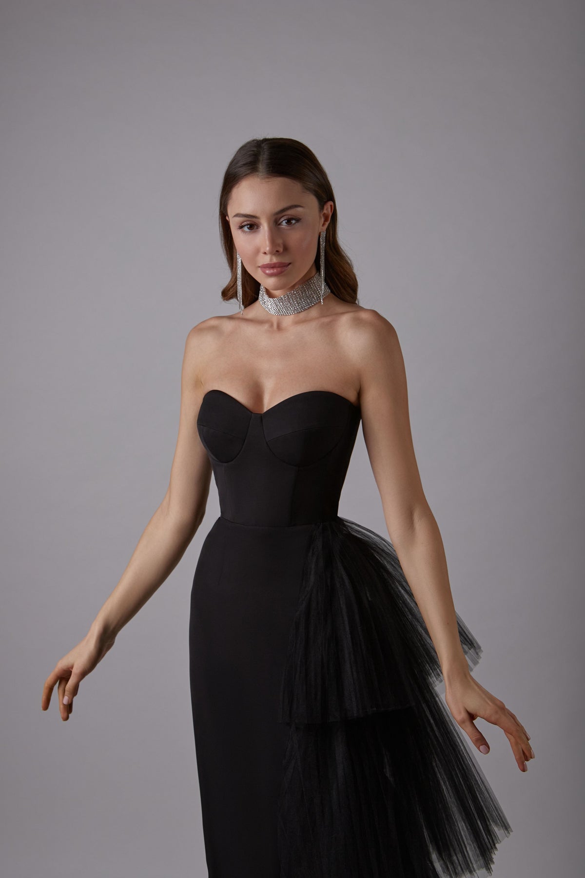 Dress with mesh element