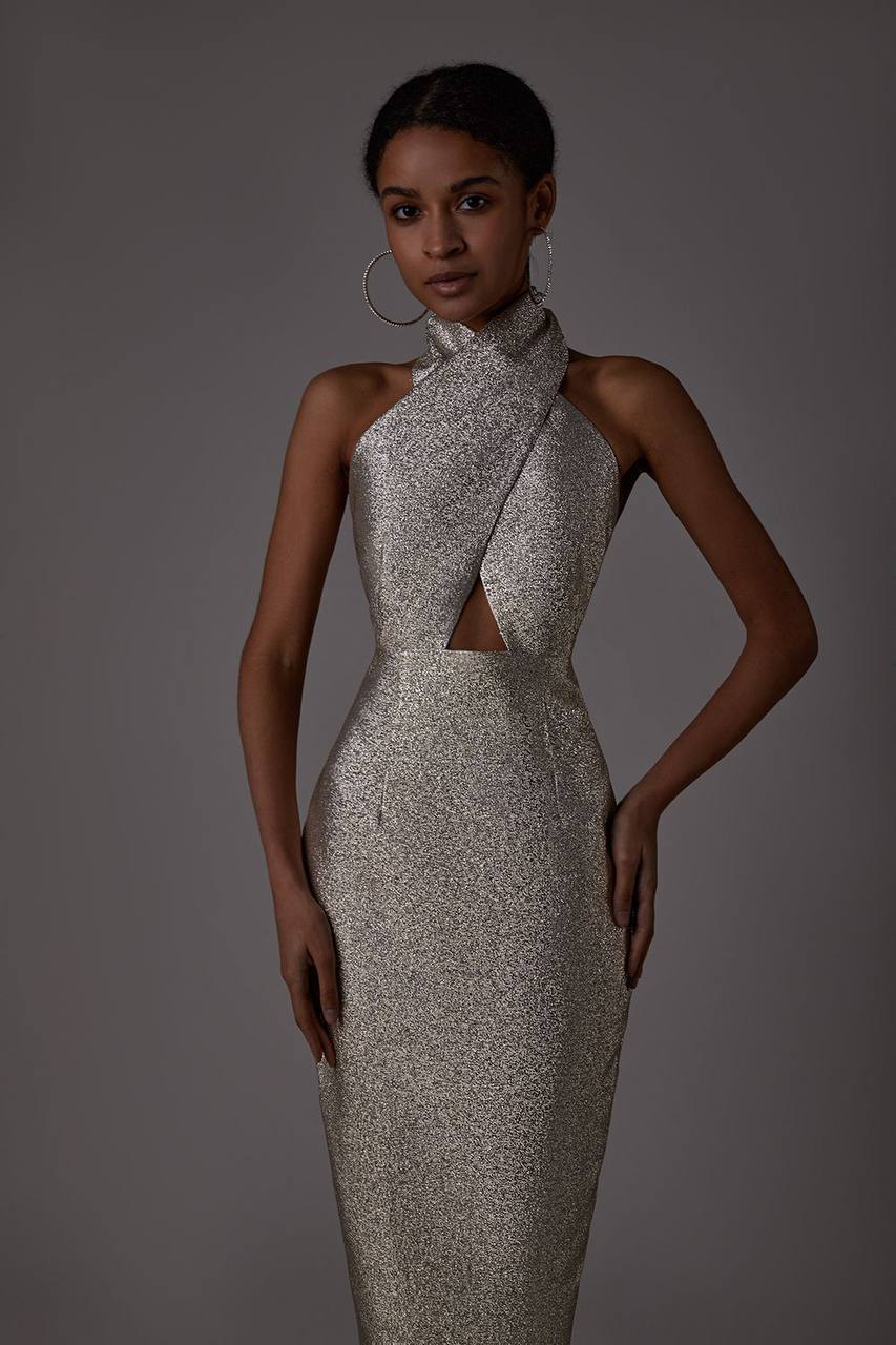 Shiny halter dress