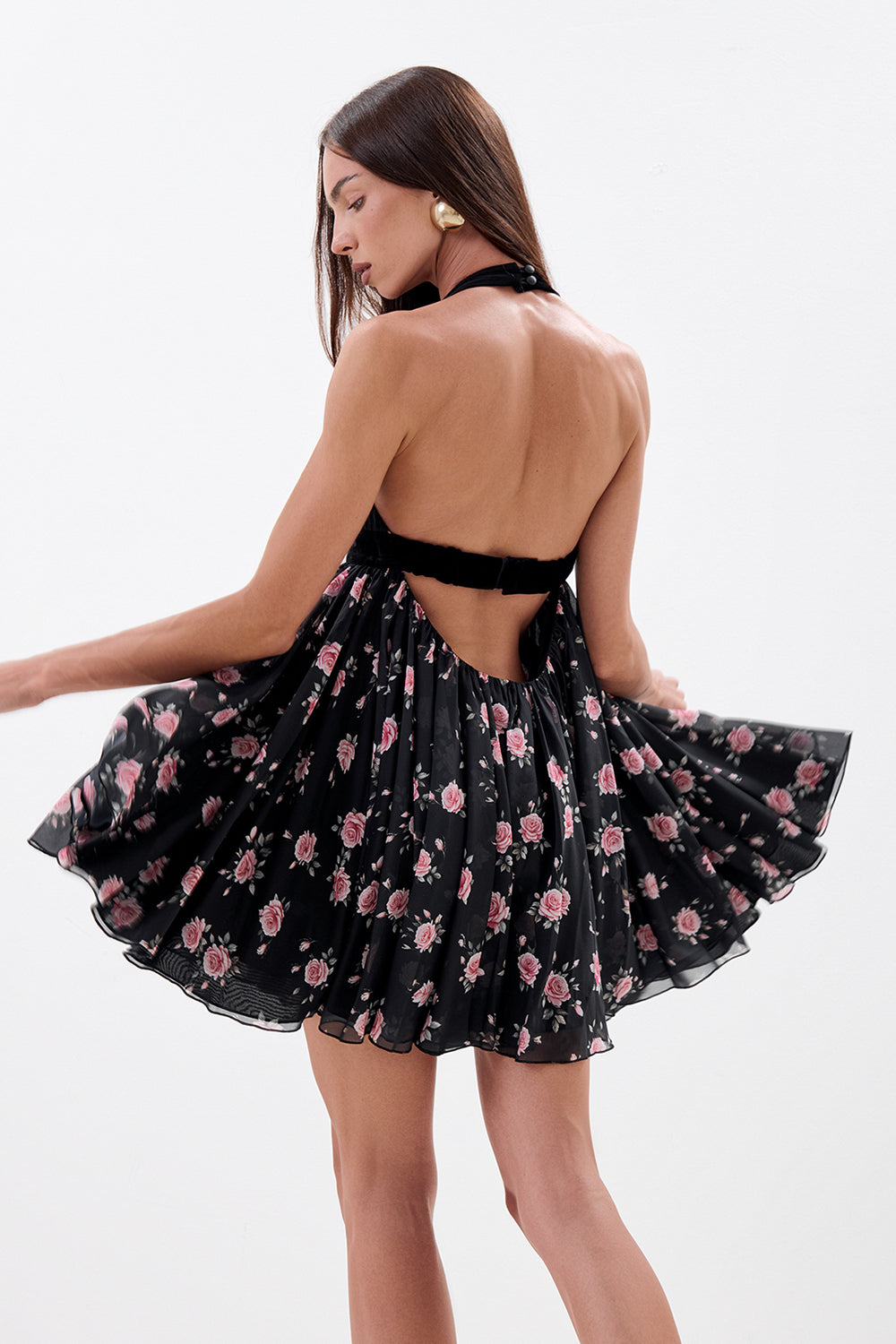 Floral Print Chiffon Dress
