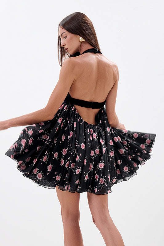 Floral Print Chiffon Dress