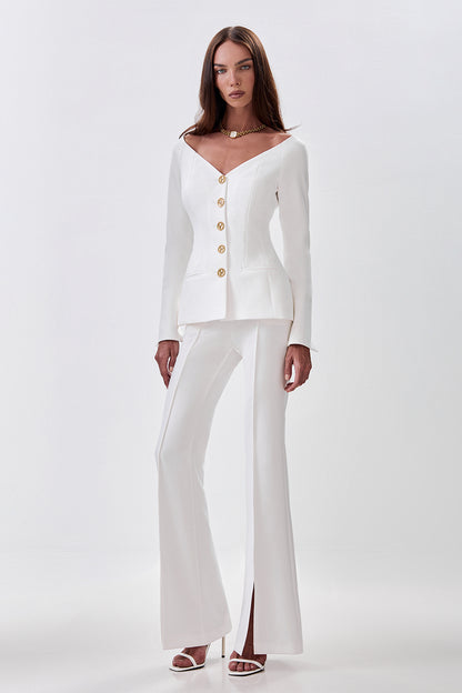 Flared Trousers with Slits