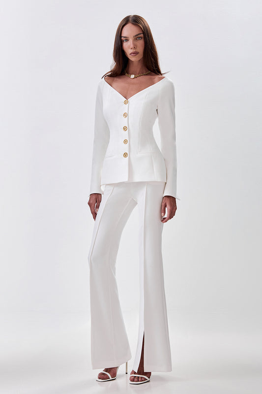 Flared Trousers with Slits