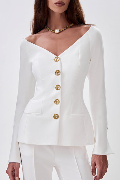 Jacket with Statement Buttons