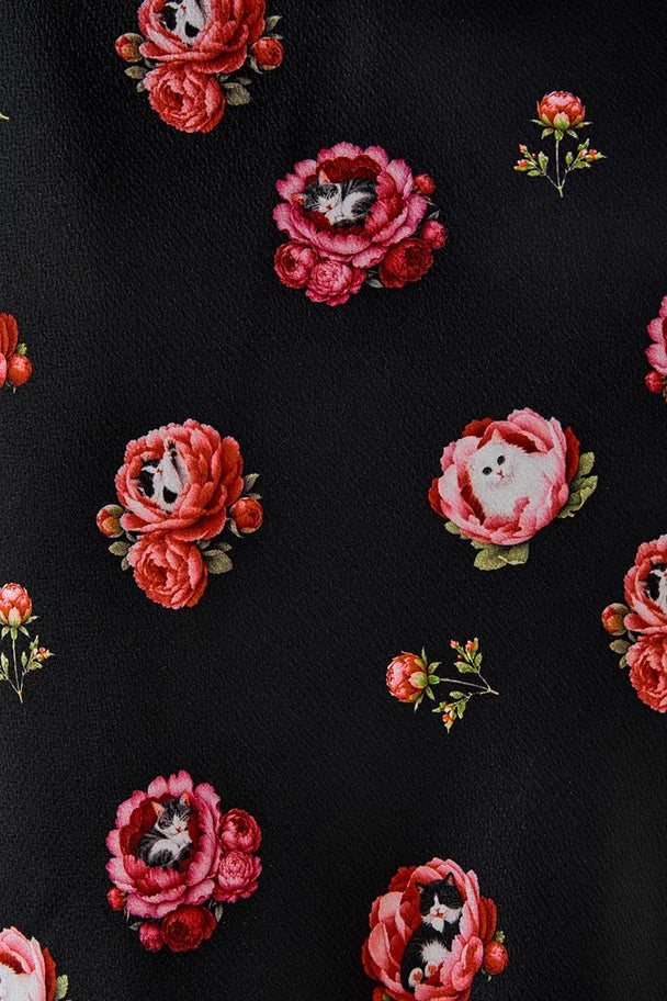 Blouse with Textured Tweed-Effect Print