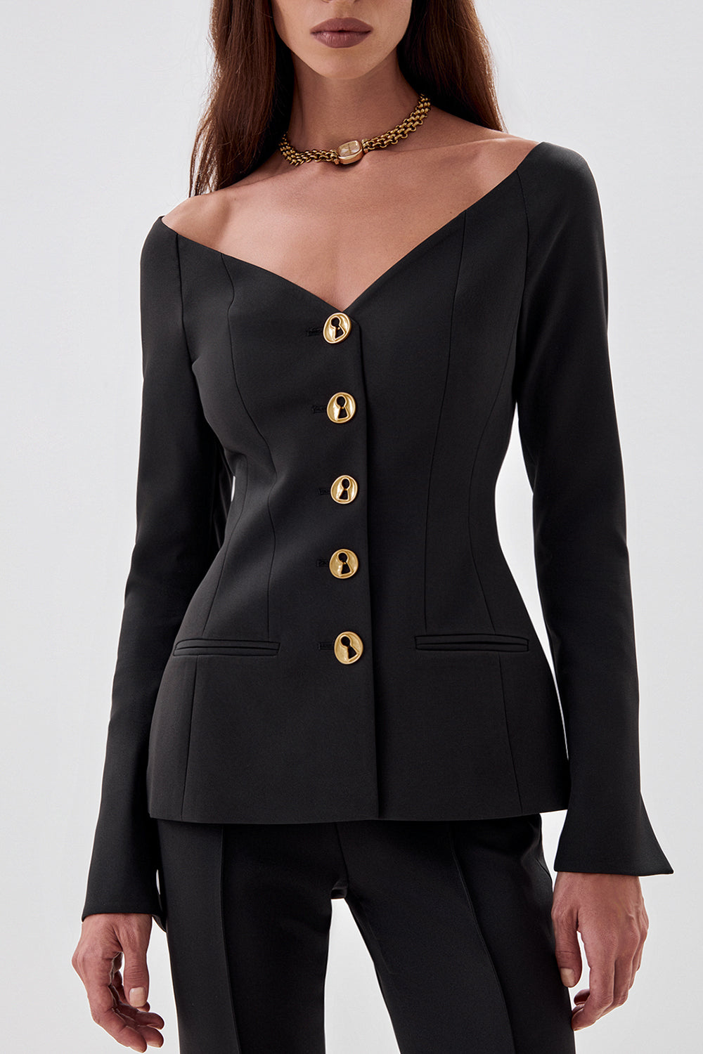 Jacket with Statement Buttons