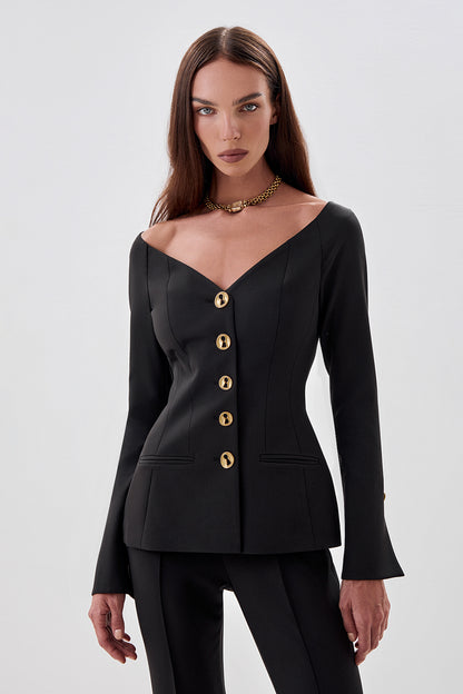 Jacket with Statement Buttons