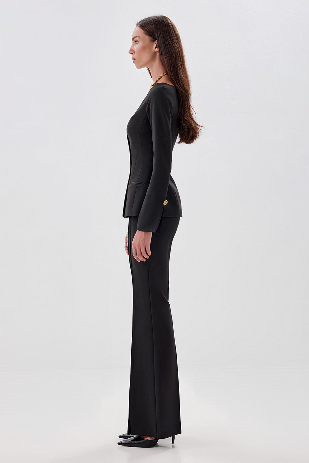Flared Trousers with Slits