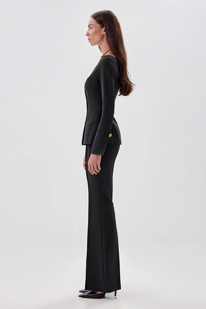 Flared Trousers with Slits
