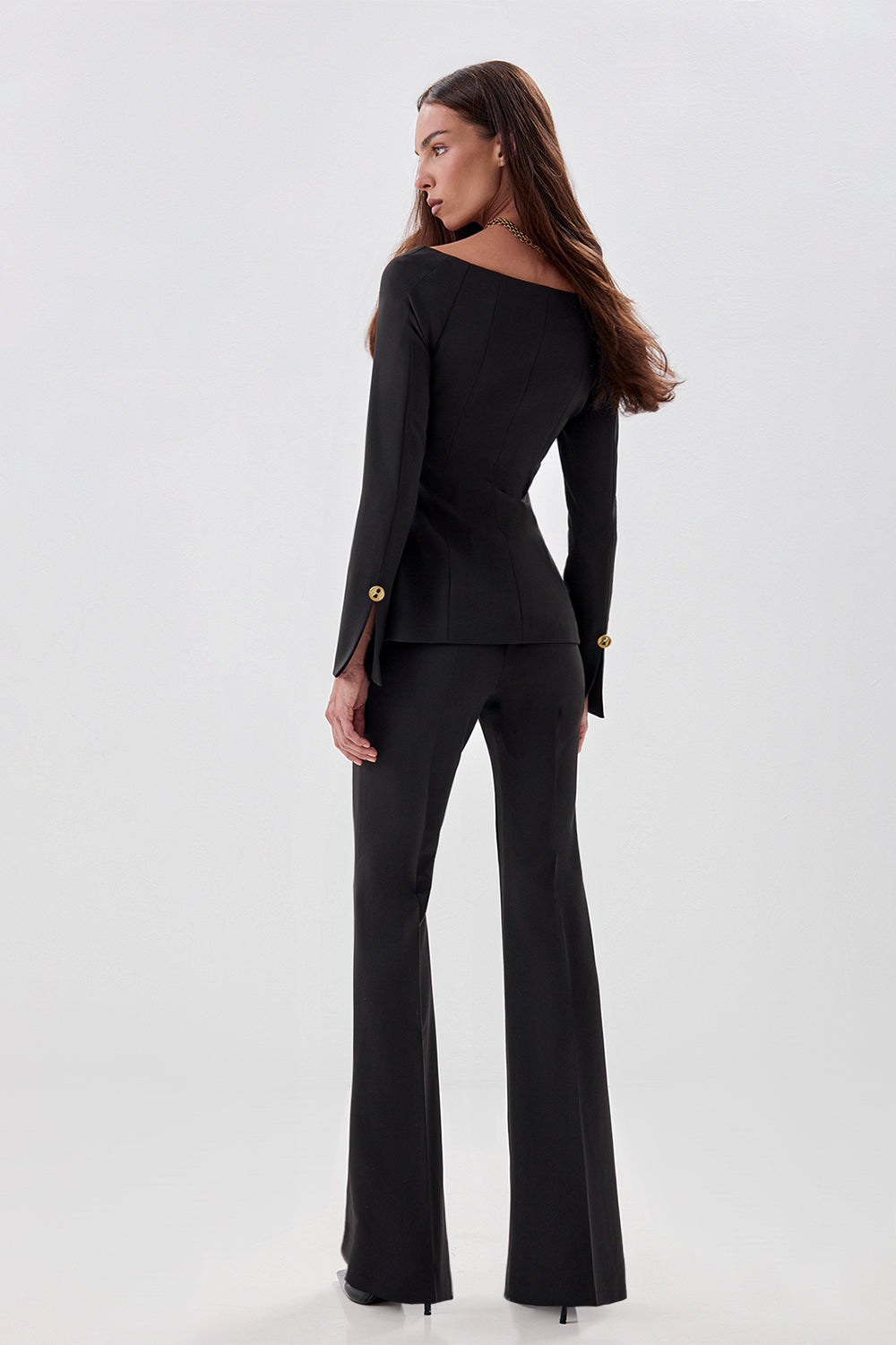 Flared Trousers with Slits