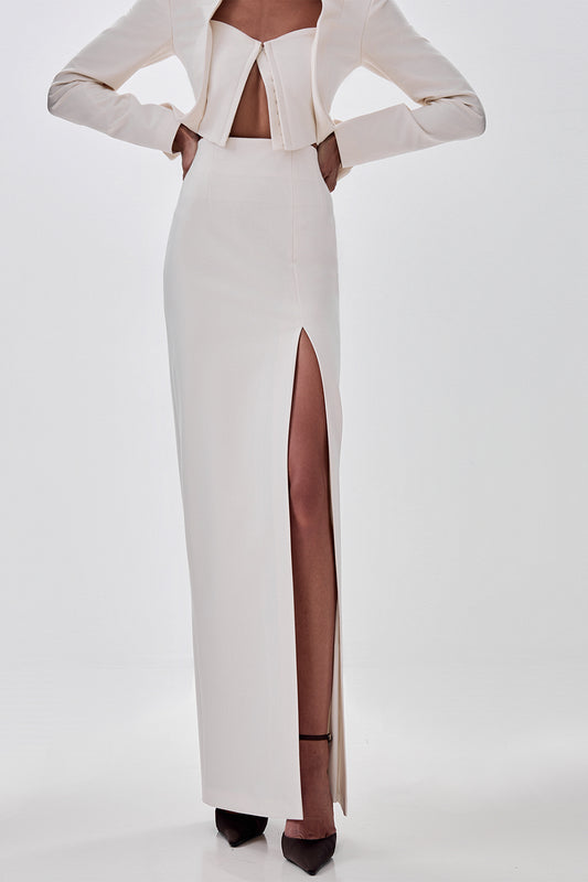 High-Slit Maxi Skirt