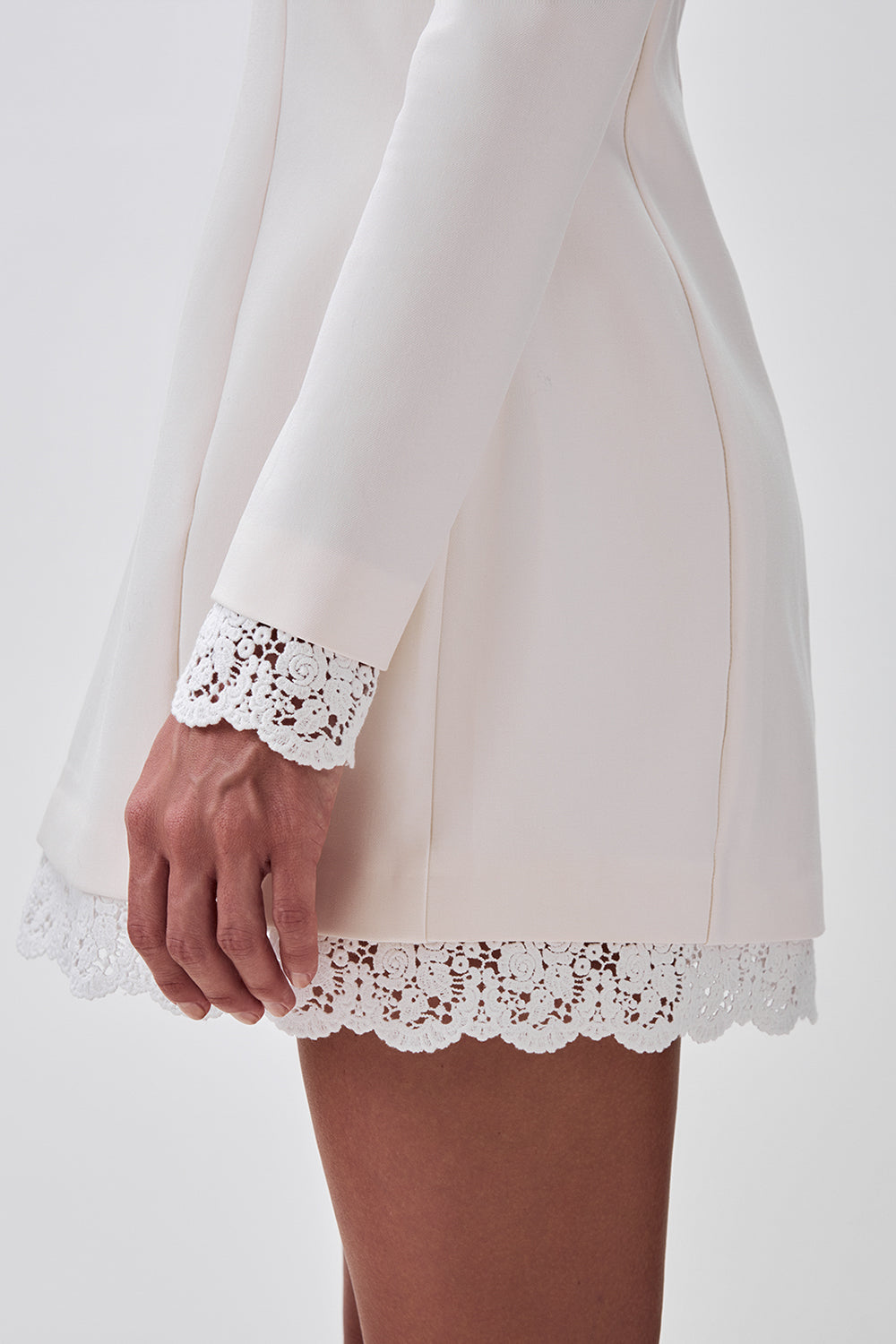 Lace-Trim Mini Dress