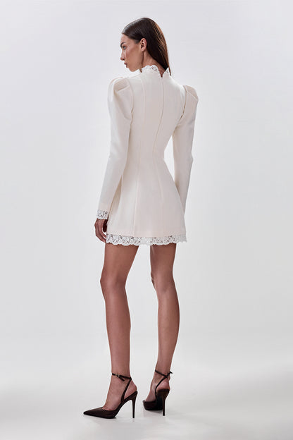 Lace-Trim Mini Dress