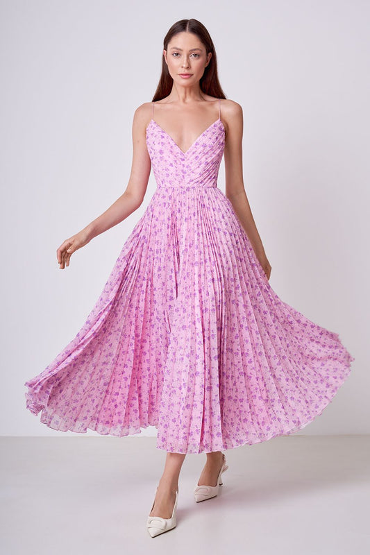 Pleated midi dress