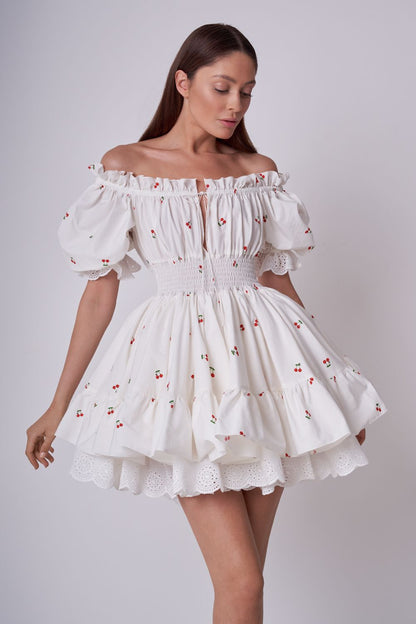 Puff-Sleeve Skater Mini