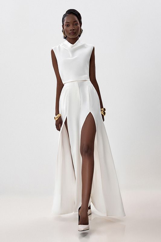 Pants with slits