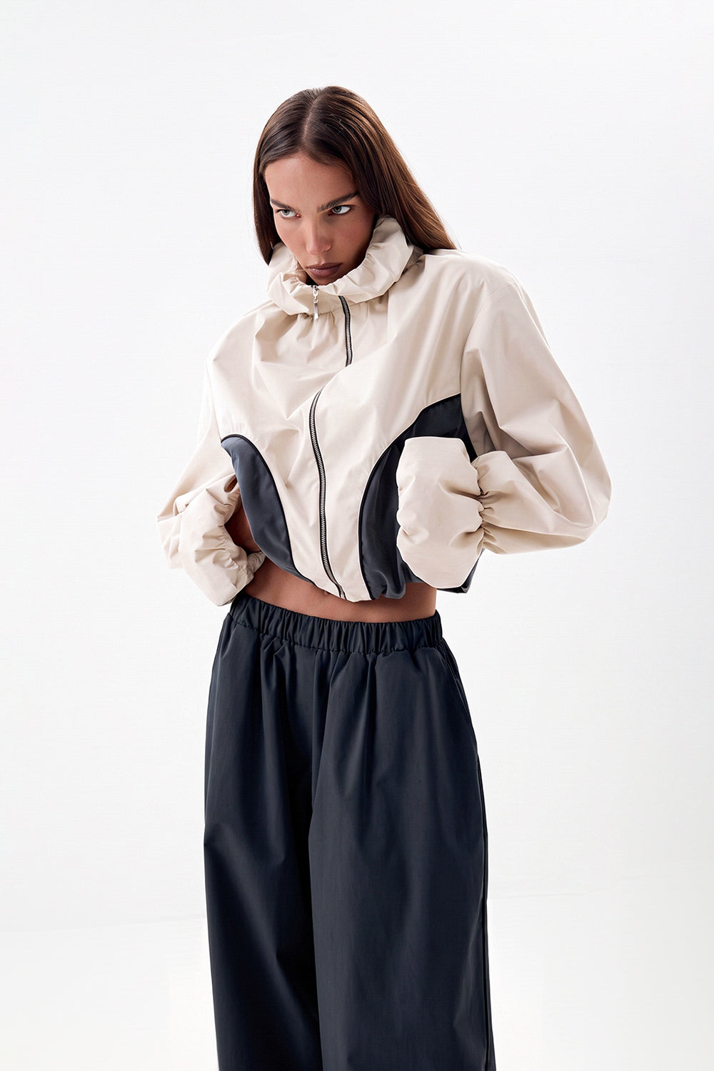 Bomber Jacket with Contrast Panels
