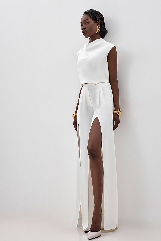 Pants with slits