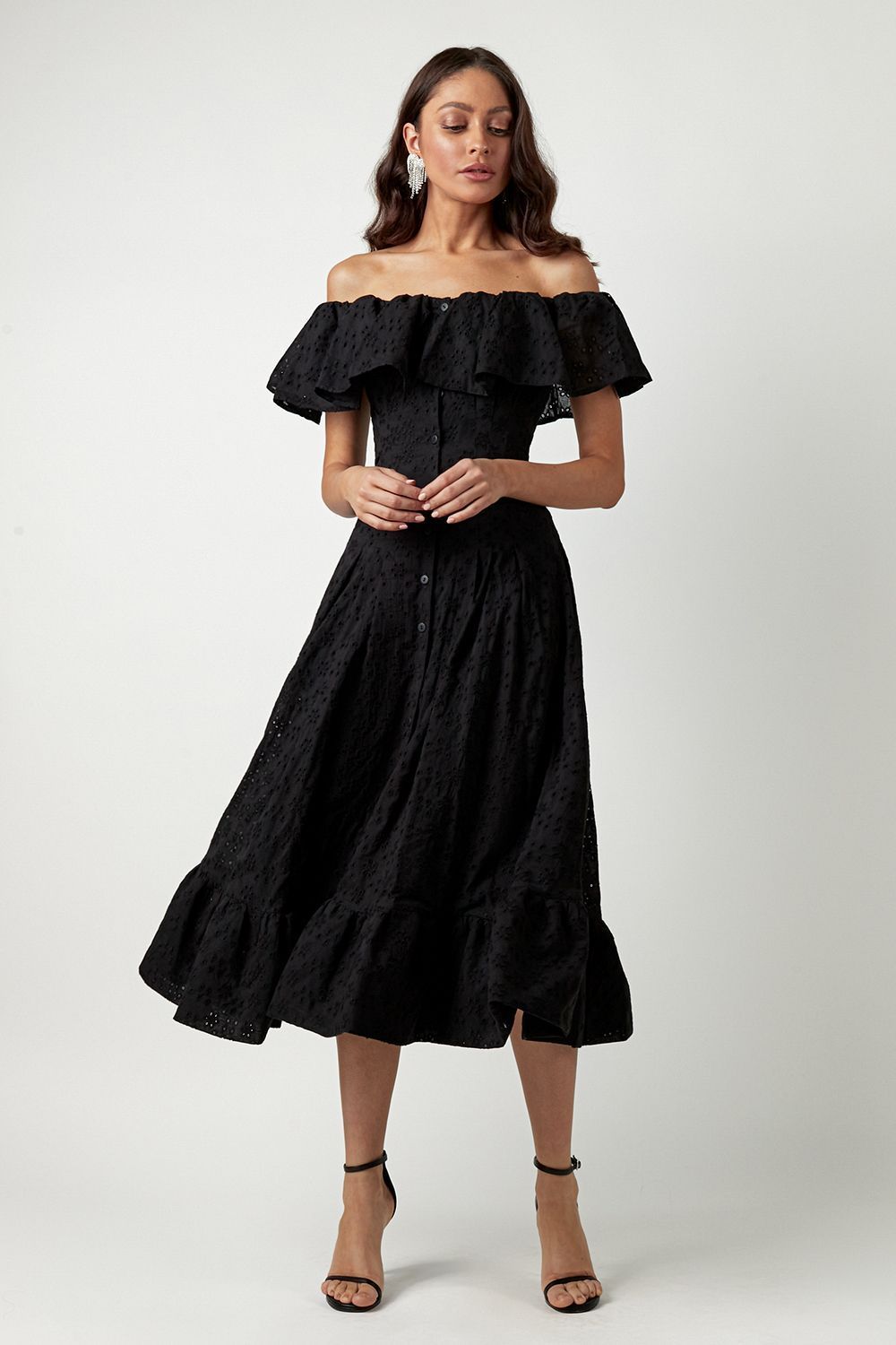 Everyday off-the-shoulder midi dress