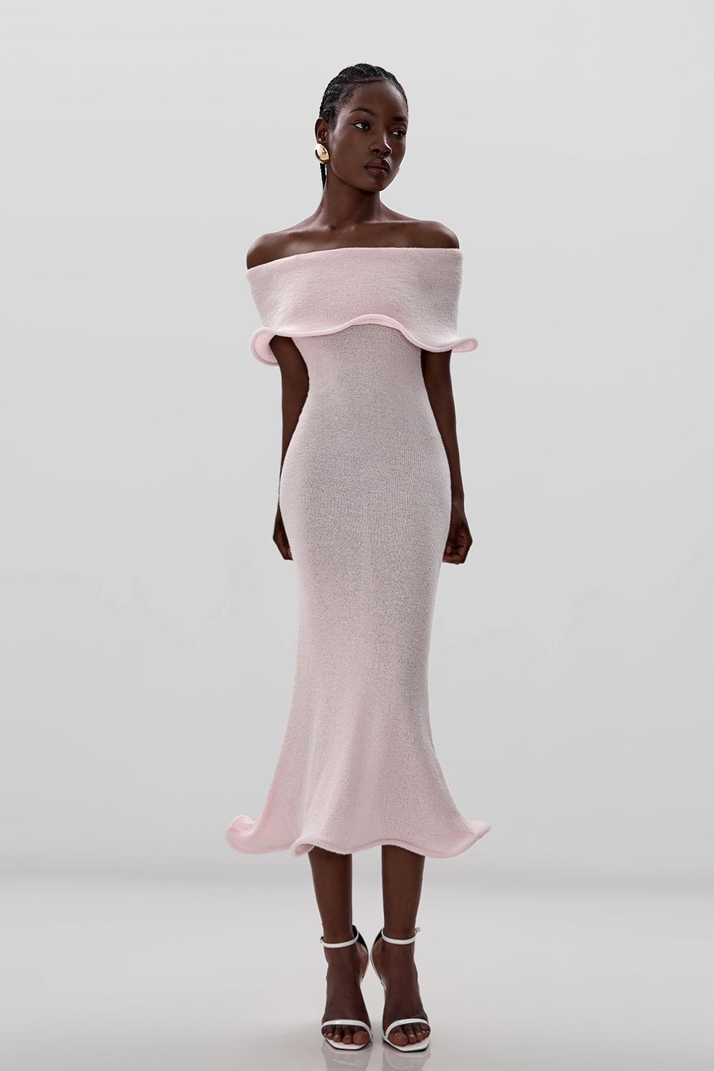 Fitted Knit Dress with Hem Detail
