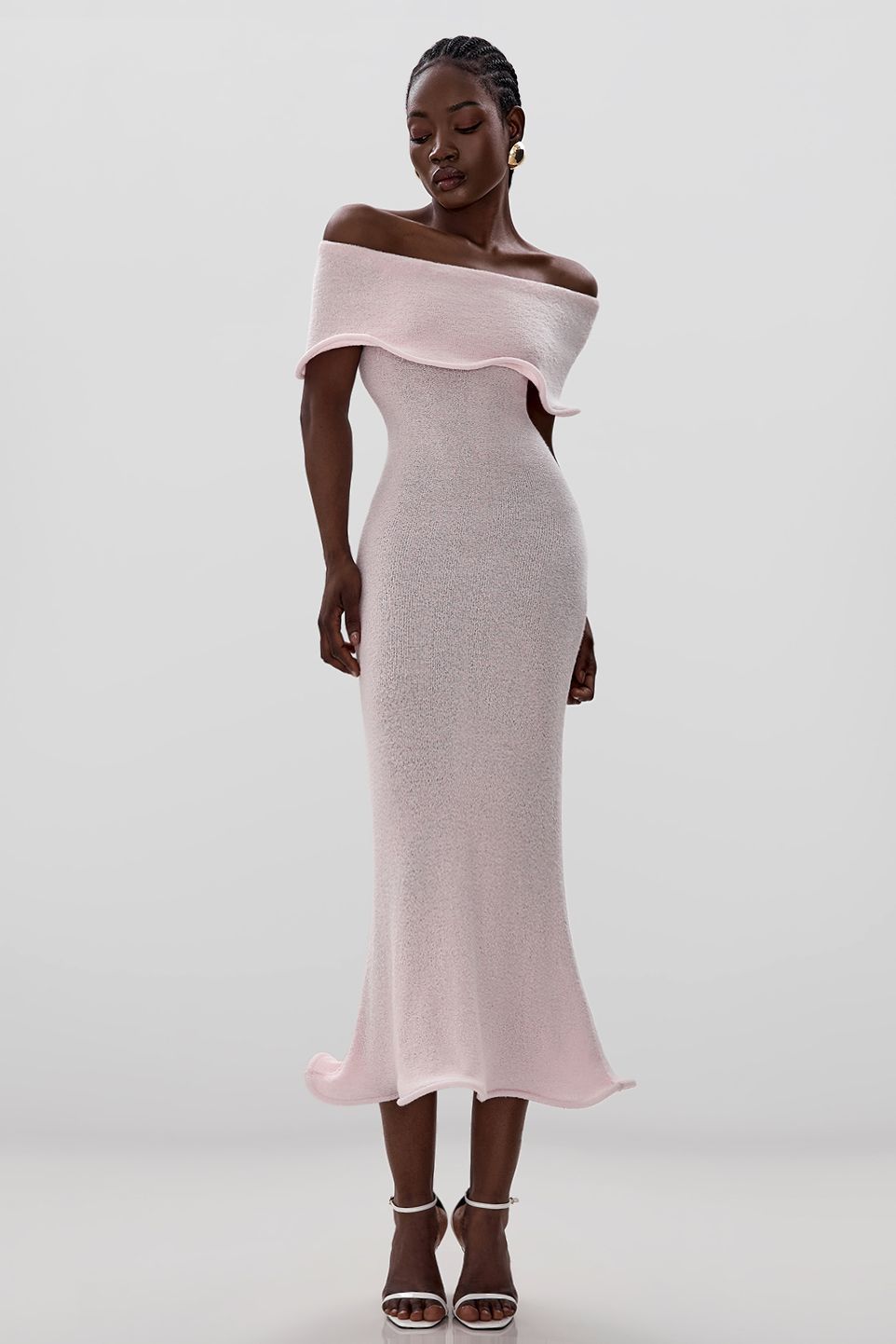 Fitted Knit Dress with Hem Detail