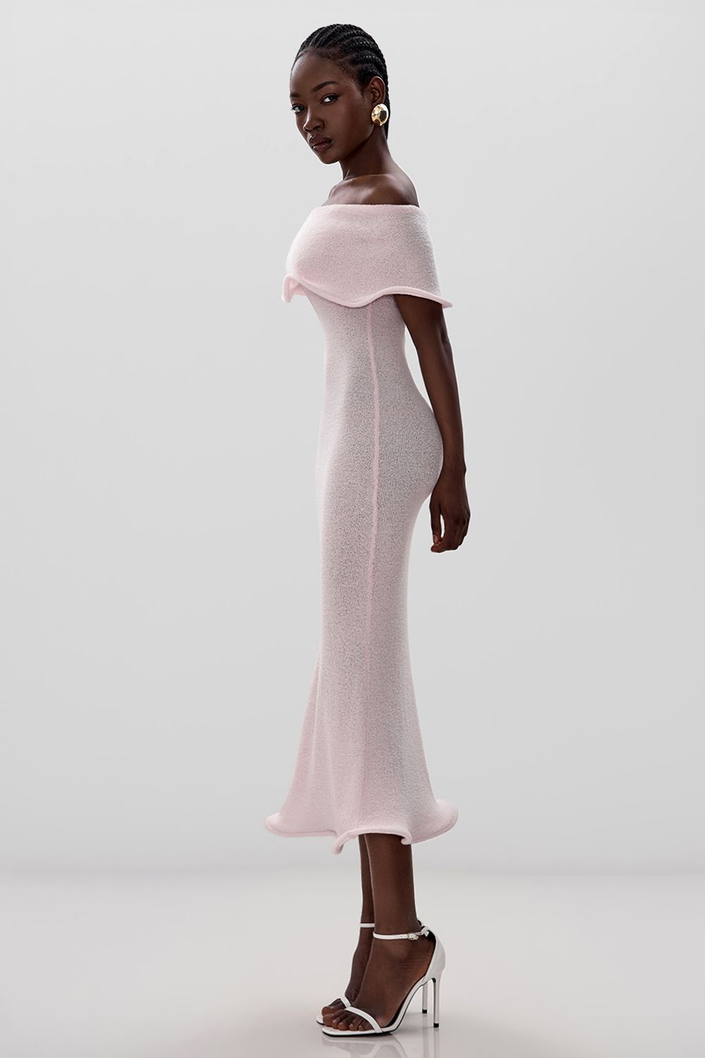 Fitted Knit Dress with Hem Detail