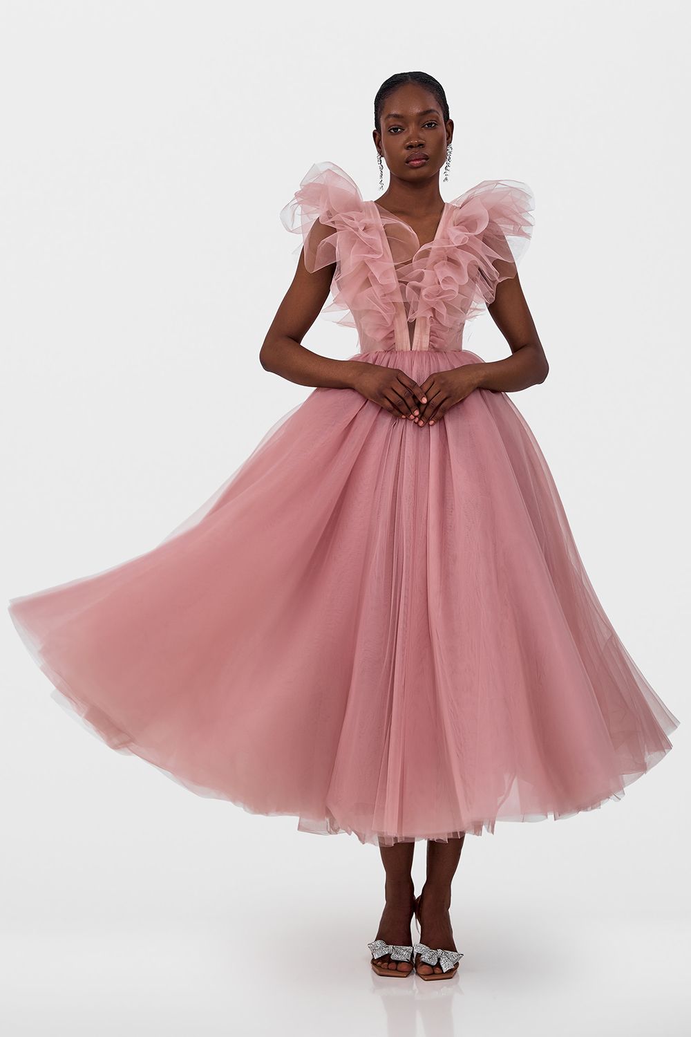 Tulle midi dress