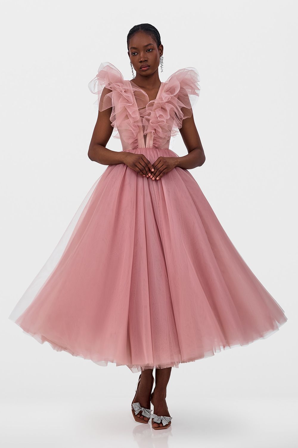 Tulle midi dress