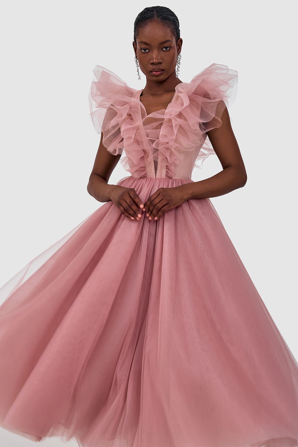 Tulle midi dress