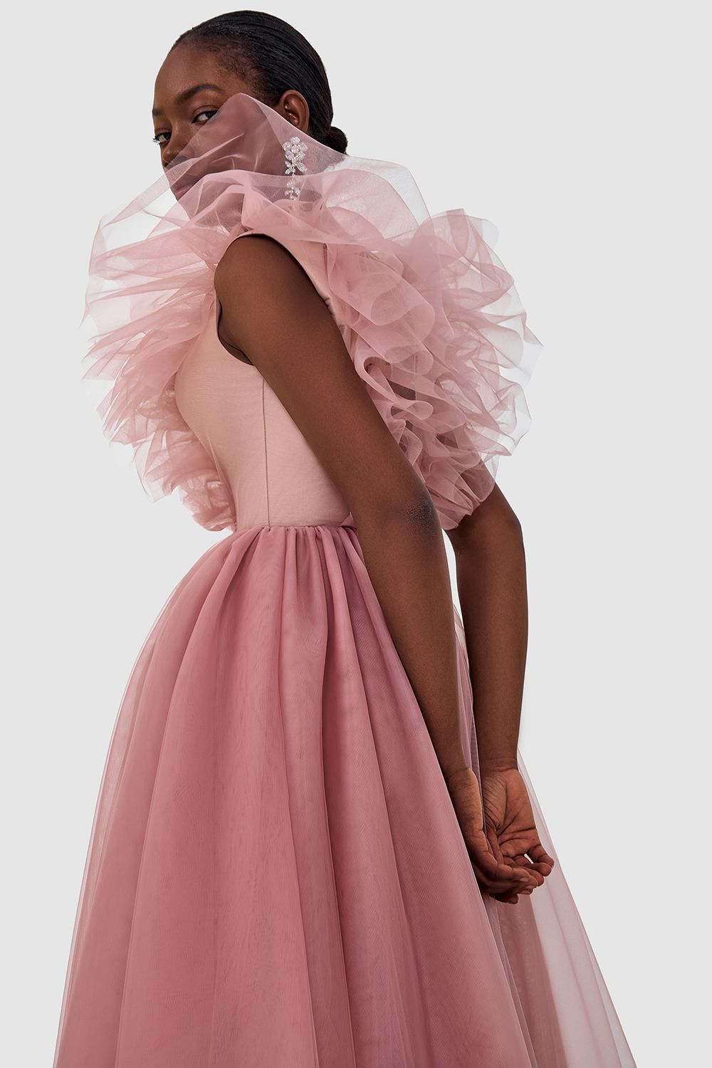 Tulle midi dress