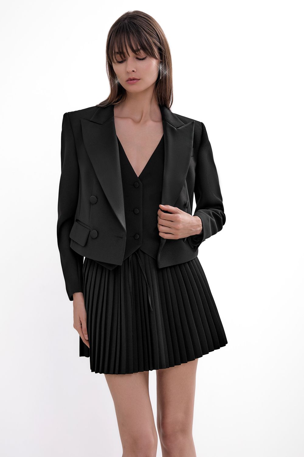 Short double-breasted jacket