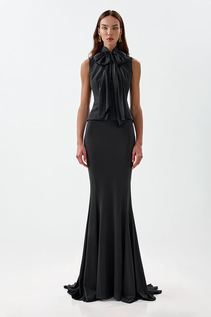 Fitted Waistcoat with Bow Detail