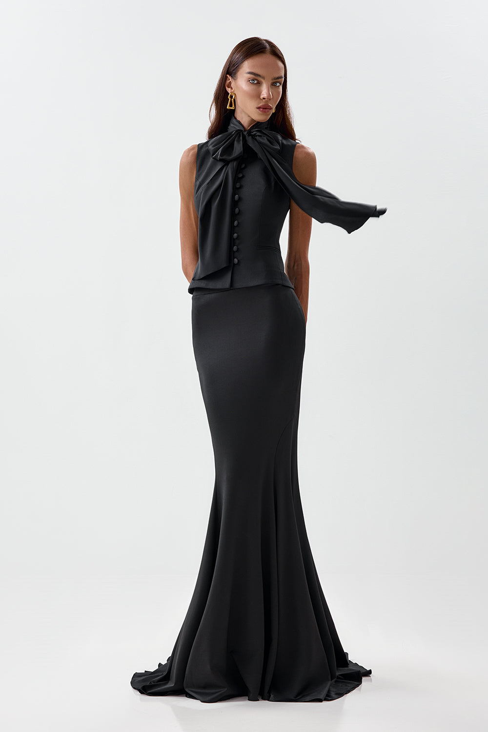 Fitted Waistcoat with Bow Detail