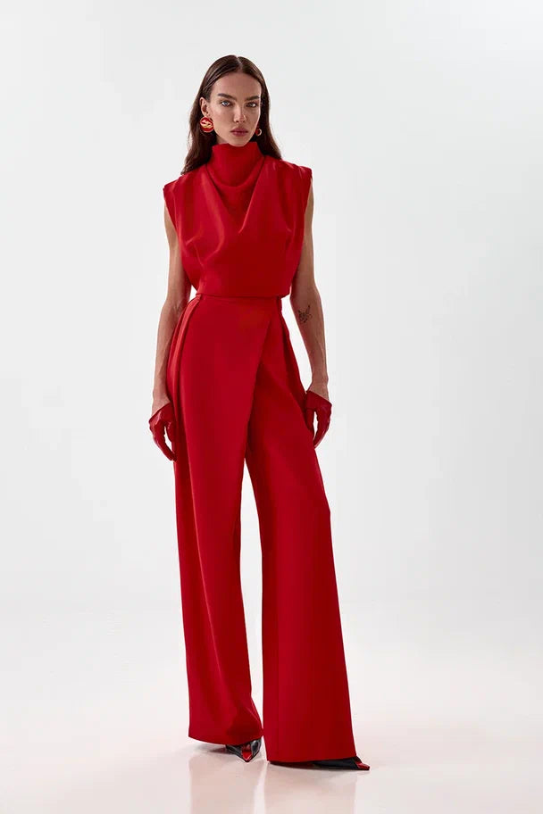 Draped Top with Stand Collar