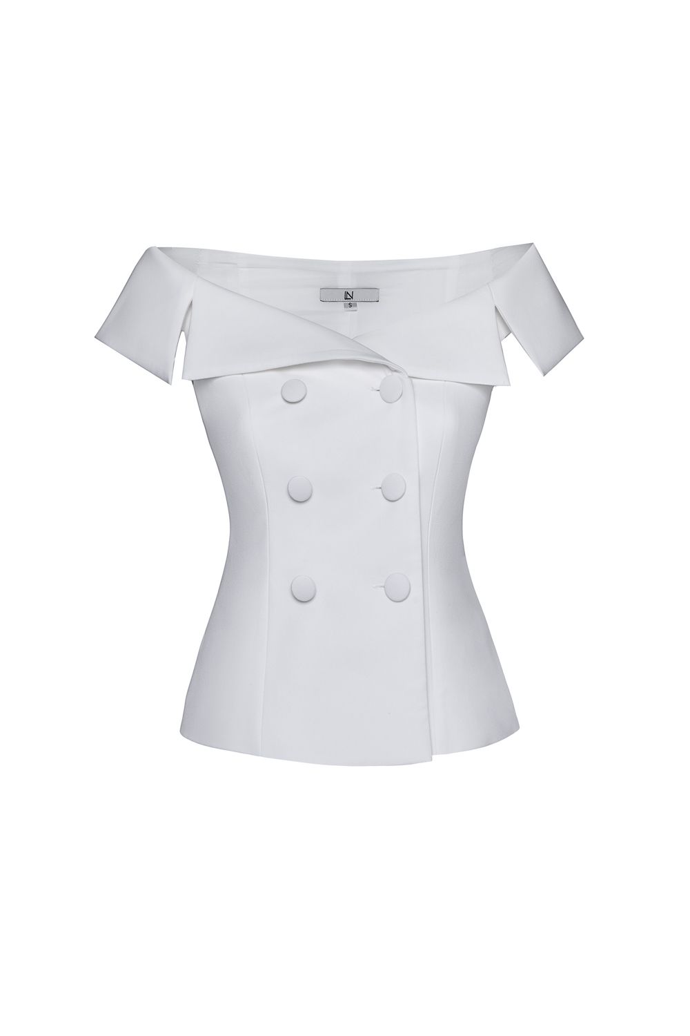 Double-breasted vest with a large collar