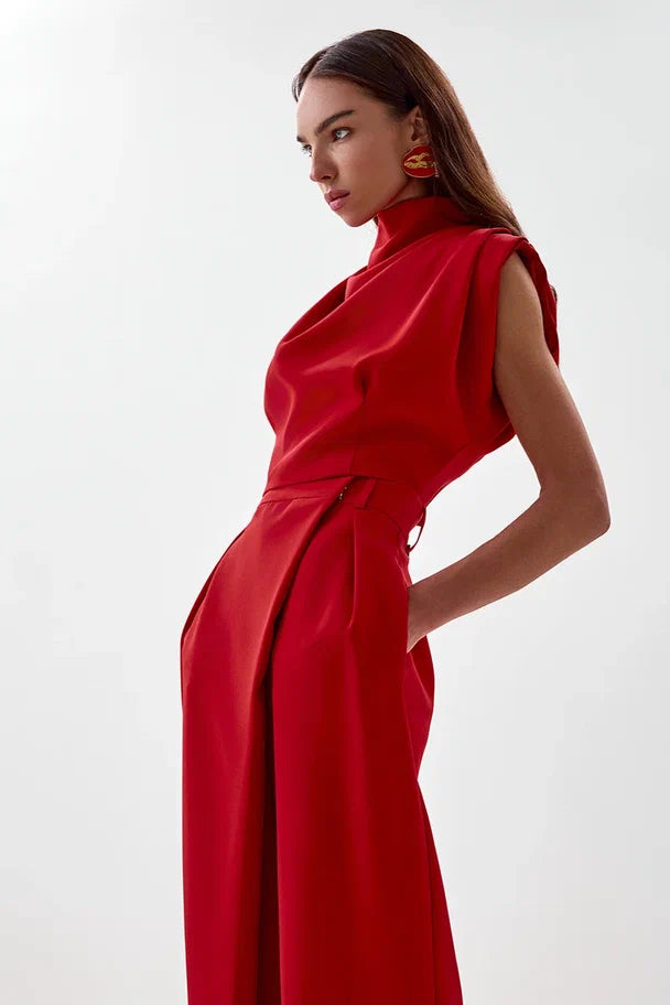 Draped Top with Stand Collar