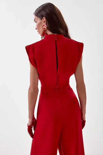 Draped Top with Stand Collar