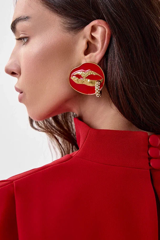 Enamel and Crystal Earrings