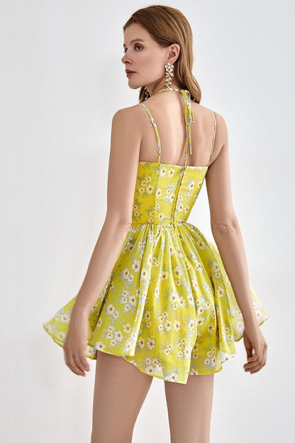 Floral Sculpted Corset Romper