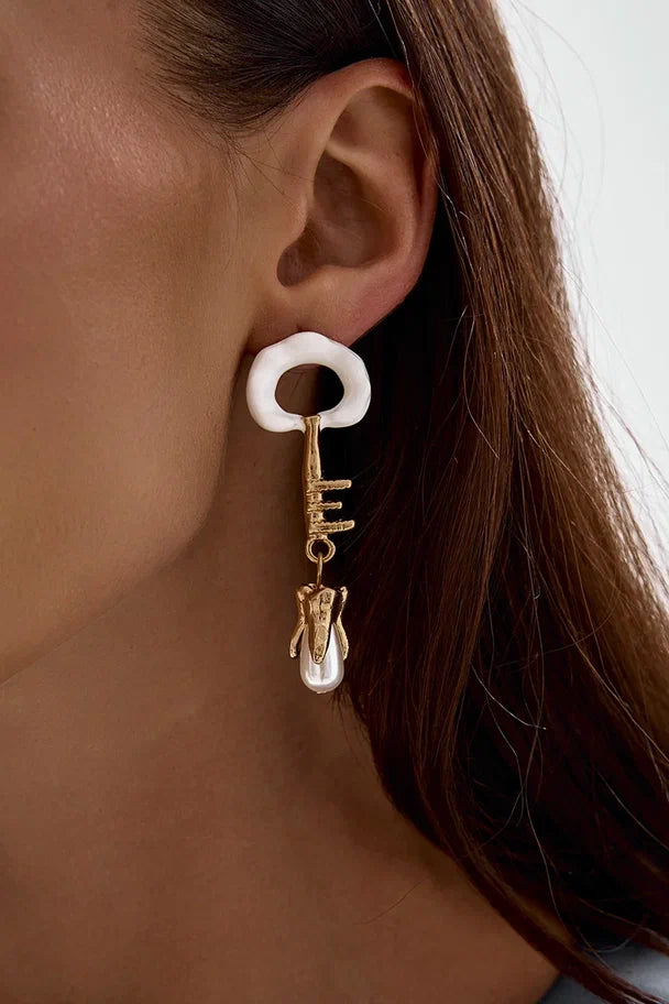 Earrings with Key Pendant